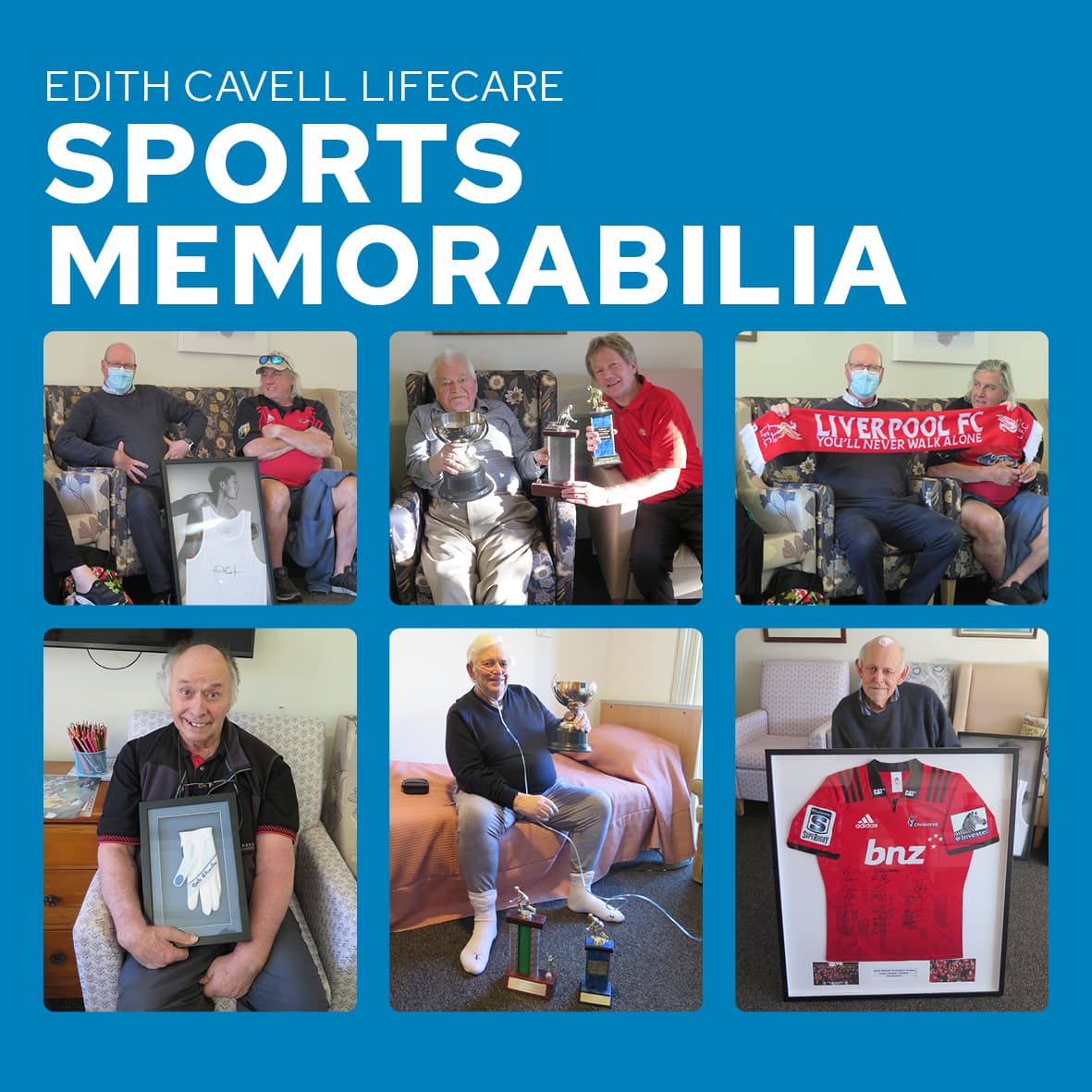 Men's Group share sports memorabilia